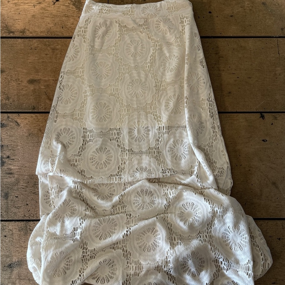 Elegant Cream Maxi Skirt
